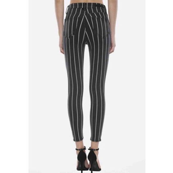 Cello High Waisted Jeans Women’s 3 Black And White Striped Skinny Fit Classic - Picture 3 of 7